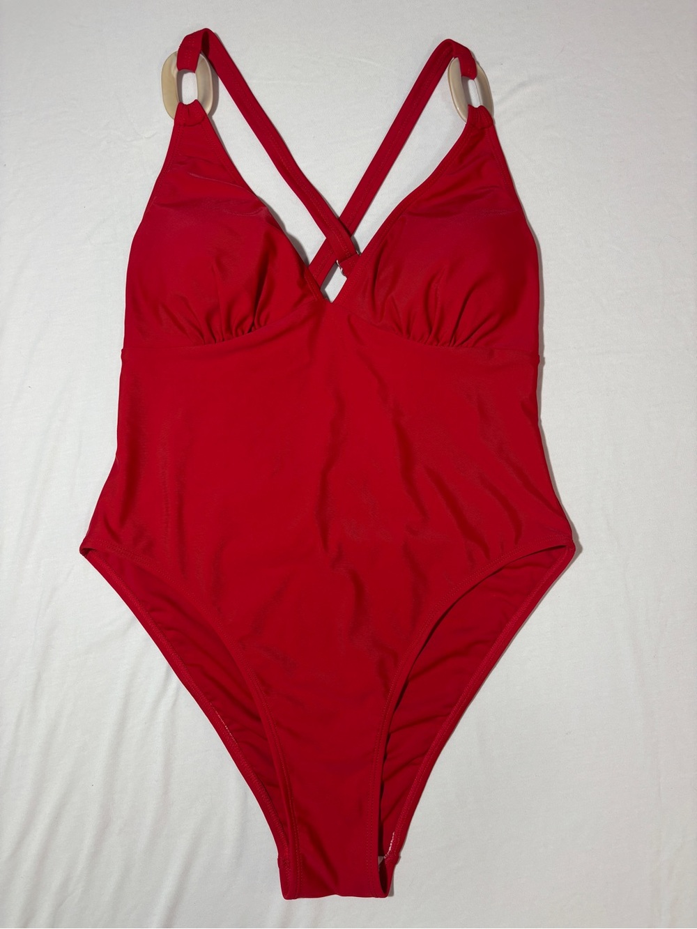 Venus Red One Piece Swimsuit Size 6 Cross Back Cutout Bathing Suit